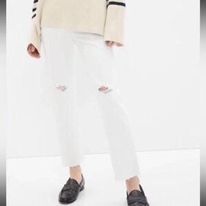 GAP Sky High Cheeky Straight Leg White Jeans Size 28/6R